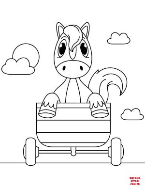 At boyama sayfası, Horse coloring page, , horses horse in a carriage 