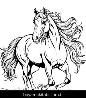 At boyama sayfası, Horse coloring page, şirin, minimal, mutlu