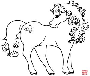 At boyama sayfası, Horse coloring page, , horses cute pony 