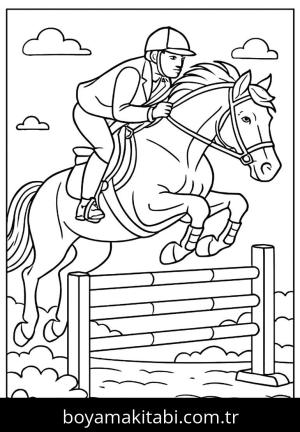 At boyama sayfası, Horse coloring page, ince çizgili, kolay, sevimli