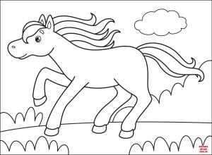 At boyama sayfası, Horse coloring page, , horses mustang 