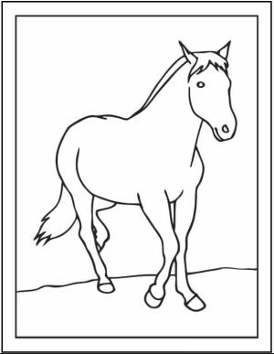 At boyama sayfası, Horse coloring page, Kolay At, 