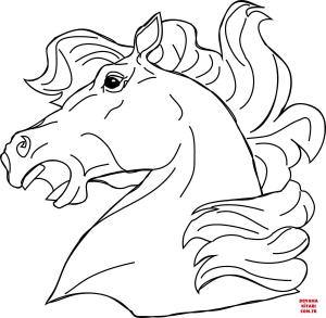 At boyama sayfası, Horse coloring page, , horses horse head 