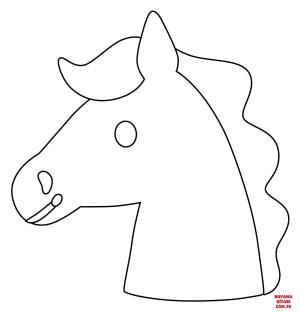 At boyama sayfası, Horse coloring page, , horses horse face emoji 