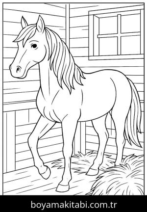 At boyama sayfası, Horse coloring page, kreatif, modern, şirin