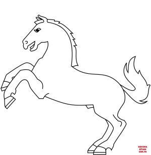 At boyama sayfası, Horse coloring page, , horses horse rearing 