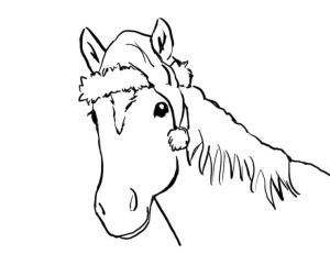 At boyama sayfası, Horse coloring page, Noel At Yüzü, 