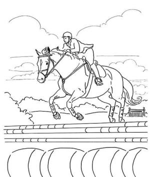 At boyama sayfası, Horse coloring page, Adam Binicilik Atlet, 