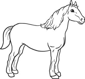 At boyama sayfası, Horse coloring page, Güzel At, 