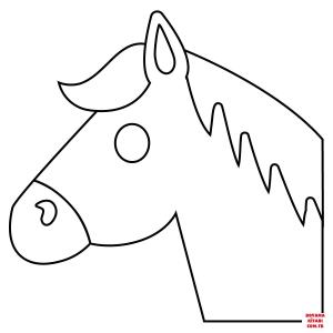 At boyama sayfası, Horse coloring page, , horses horse face emoji 