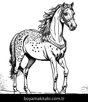 At boyama sayfası, Horse coloring page, masalsı, eğlenceli, minimal
