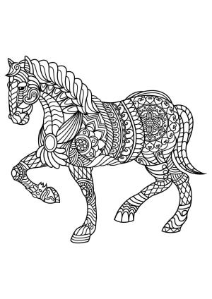 At boyama sayfası, Horse coloring page, At Yetişkin Içindir, 