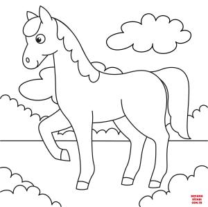 At boyama sayfası, Horse coloring page, , horses cute horse 