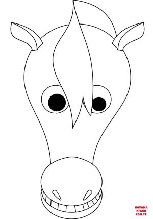 At boyama sayfası, Horse coloring page, , horses cartoon horse head 