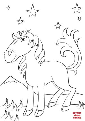 At boyama sayfası, Horse coloring page, , horses cartoon mustang horse 