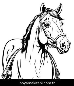 At boyama sayfası, Horse coloring page, mutlu, tatlı, minimal
