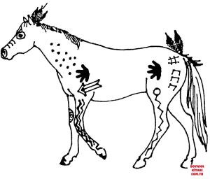 At boyama sayfası, Horse coloring page, , horses native american war horse 