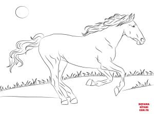 At boyama sayfası, Horse coloring page, , horses beautiful mustang horse 