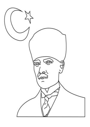 Atatürk boyama sayfası, Ataturk coloring page, , 