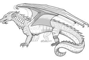 Ateşten Kanatlar (Wings of Fire) boyama sayfası,  coloring page, Ateşten Kanatlar SeaWing Ejderha, 