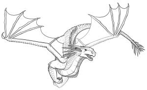 Ateşten Kanatlar (Wings of Fire) boyama sayfası,  coloring page, IceWings ejderha, 