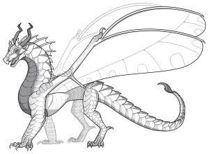 Ateşten Kanatlar (Wings of Fire) boyama sayfası,  coloring page, Ateşten Kanatlar HiveWings ejderha, 