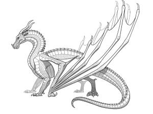 Ateşten Kanatlar (Wings of Fire) boyama sayfası,  coloring page, Ateşten Kanatlar Skywing Ejderha, 