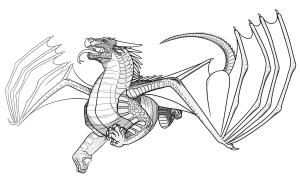 Ateşten Kanatlar (Wings of Fire) boyama sayfası,  coloring page, Ateşten Kanatlar Nightwing Ejderha, 