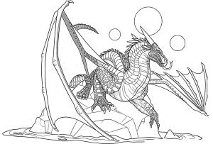 Ateşten Kanatlar (Wings of Fire) boyama sayfası,  coloring page, Ateşten Kanatlar Nightwing, 