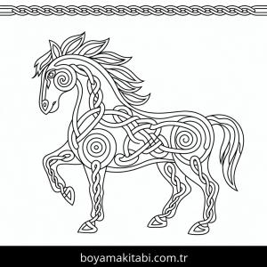 Atlar boyama sayfası – evde etkinlik, ücretsiz yazdır