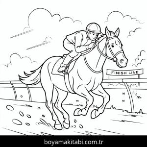 Atlar boyama sayfası – sanatsal çalışma, çocuklar için