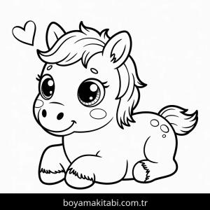 Atlar boyama sayfası – boyama çalışması, yaratıcılığı geliştirir