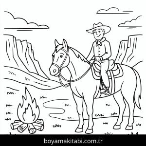 Atlar boyama sayfası – çocuk aktivitesi, PDF indir