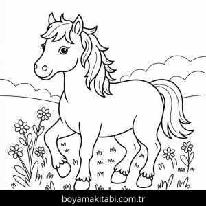 Atlar boyama sayfası – okul öncesi, evde etkinlik