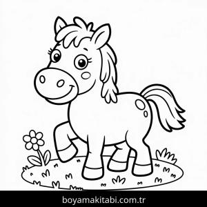 Atlar boyama sayfası – evde etkinlik, ücretsiz yazdır