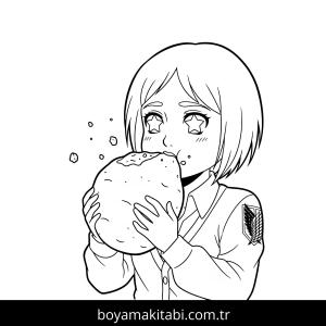 Attack on Titan boyama sayfası – boyama çalışması, yaratıcılığı geliştirir