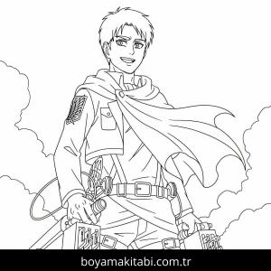 Attack on Titan boyama sayfası – renkli çizimler, okul öncesi