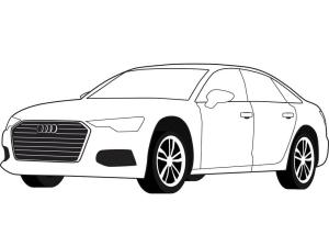 Audi boyama sayfası,  coloring page, Audi A6 Araba Bedava, 