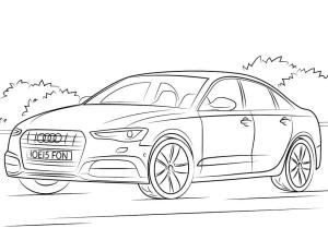 Audi boyama sayfası,  coloring page, Audi A6 Araba, 