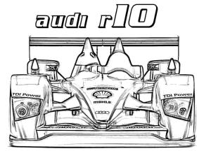 Audi boyama sayfası,  coloring page, Audi R10 Sevimli, 