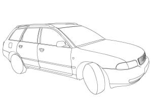 Audi boyama sayfası,  coloring page, Audi A4 Araba, 