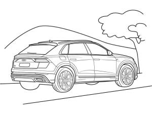 Audi boyama sayfası,  coloring page, Audi Araba Yolda, 