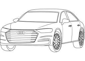 Audi boyama sayfası,  coloring page, Audi A8 Ücretsiz, 