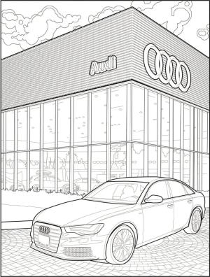 Audi boyama sayfası,  coloring page, Audi Resmi Ücretsiz, 