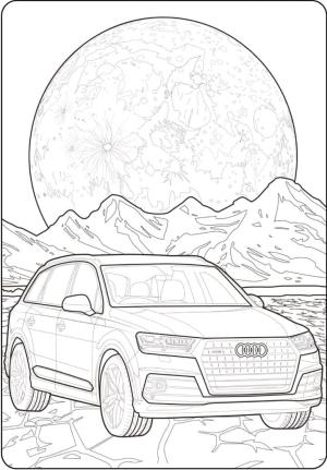 Audi boyama sayfası,  coloring page, Güzel Audi Araba, 