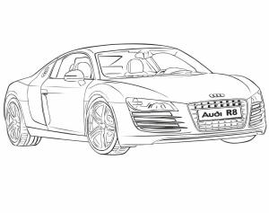 Audi boyama sayfası,  coloring page, Audi R8 Spor Ücretsiz, 