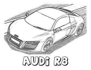 Audi boyama sayfası,  coloring page, Audi R8 Spor Araba, 