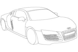 Audi boyama sayfası,  coloring page, Audi R8 Araba, 