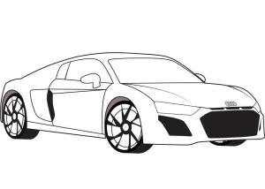 Audi boyama sayfası,  coloring page, Audi R8 Sevimli, 