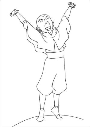 Avatar Son Havabükücü boyama sayfası,  coloring page, Aang esniyor, 